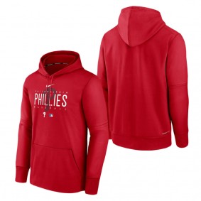 Men's Philadelphia Phillies Red Authentic Collection Pregame Performance Pullover Hoodie