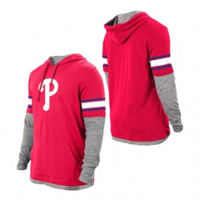Men's Philadelphia Phillies Red Twofer Pullover Hoodie