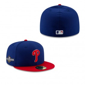Men's Philadelphia Phillies Royal Red 2023 Postseason 59FIFTY Fitted Hat