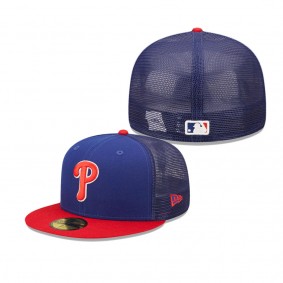Men's Philadelphia Phillies Royal Red Team On-Field Replica Mesh Back 59FIFTY Fitted Hat