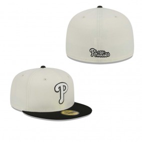 Men's Philadelphia Phillies Stone Black Chrome 59FIFTY Fitted Hat