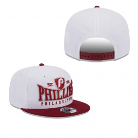 Men's Philadelphia Phillies White Burgundy Crest 9FIFTY Snapback Hat