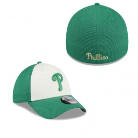 Men's Philadelphia Phillies White Green 2024 St. Patrick's Day 39THIRTY Flex Fit Hat