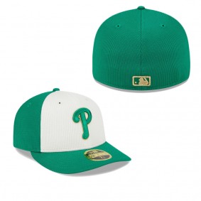 Men's Philadelphia Phillies White Green 2024 St. Patrick's Day Low Profile 59FIFTY Fitted Hat