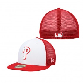 Men's Philadelphia Phillies White Red 2023 On-Field Batting Practice 59FIFTY Fitted Hat