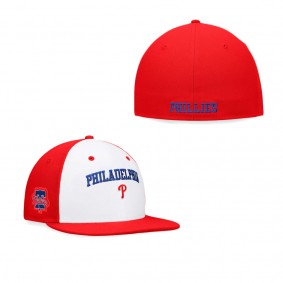 Men's Philadelphia Phillies White Red Iconic Color Blocked Fitted Hat