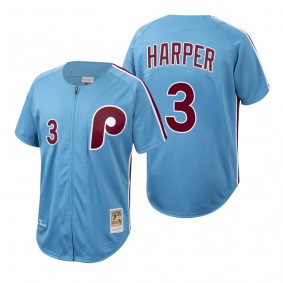 Philadelphia Phillies Bryce Harper Cooperstown Collection Light Blue Authentic Jersey