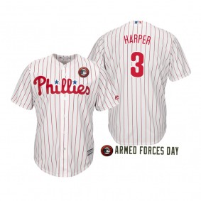 2019 Armed Forces Day Bryce Harper Philadelphia Phillies White Jersey