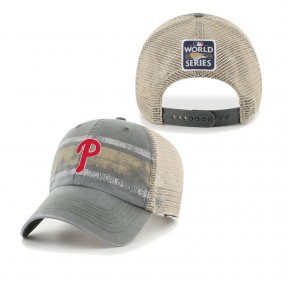 Men's Philadelphia Phillies Charcoal 2022 World Series Clean Up Trucker Adjustable Snapback Hat