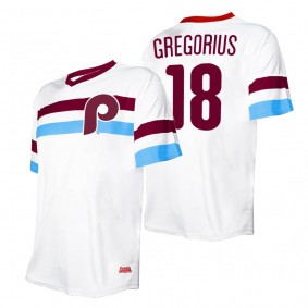 Didi Gregorius Philadelphia Phillies Stitches White Cooperstown Collection V-Neck Jersey
