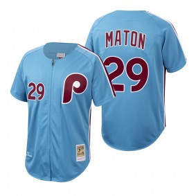 Philadelphia Phillies Nick Maton Cooperstown Collection Light Blue Authentic Jersey
