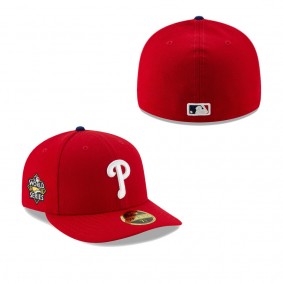 Men's Philadelphia Phillies Red 2022 World Series Side Patch Low Profile 59FIFTY Fitted Hat