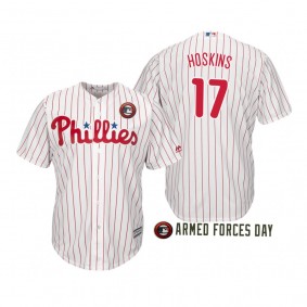 2019 Armed Forces Day Rhys Hoskins Philadelphia Phillies White Jersey