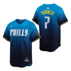 Men's Philadelphia Phillies Trea Turner Blue 2024 City Connect Limited Player Jersey