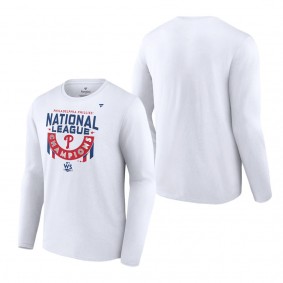 Men's Philadelphia Phillies White 2022 National League Champions Locker Room Long Sleeve T-Shirt