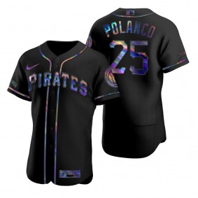 Pittsburgh Pirates Gregory Polanco Nike Black Authentic Holographic Golden Edition Jersey