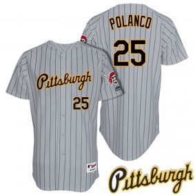 Male Pittsburgh Pirates Gregory Polanco #25 Gray 1997 Turn Back The Clock Throwback Jersey