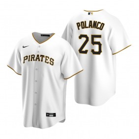 Men's Pittsburgh Pirates Gregory Polanco Nike White Replica Home Jersey
