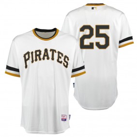 Male Pittsburgh Pirates #25 Gregory Polanco White Roberto Clemente Day 1971 Throwback Jersey