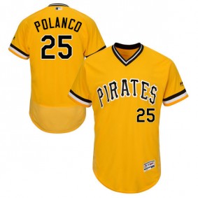 Male Pittsburgh Pirates Gregory Polanco #25 Yellow Collection Flexbase Jersey