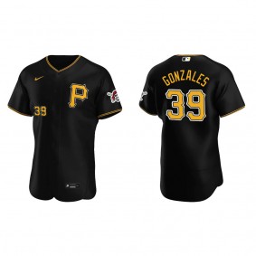 Men's Pittsburgh Pirates Nick Gonzales Black Authentic Alternate Jersey