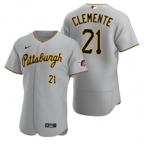 Men's Pittsburgh Pirates Roberto Clemente Nike Gray Authentic 2020 Road Jersey