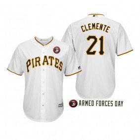 2019 Armed Forces Day Roberto Clemente Pittsburgh Pirates White Jersey