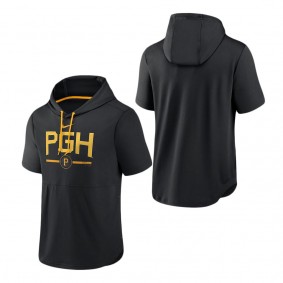Men's Pittsburgh Pirates Black 2023 City Connect Short Sleeve Pullover Hoodie