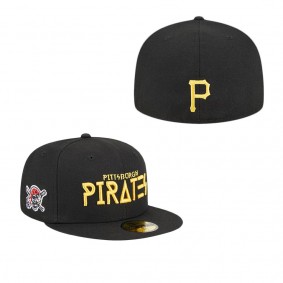 Men's Pittsburgh Pirates Black Geo 59FIFTY Fitted Hat