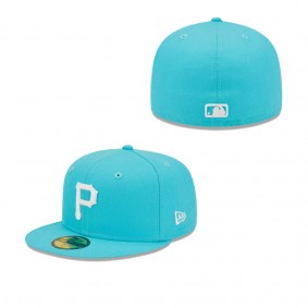 Men's Pittsburgh Pirates Blue Vice Highlighter Logo 59FIFTY Fitted Hat