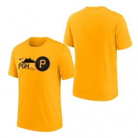 Men's Pittsburgh Pirates Gold 2023 City Connect Tri-Blend T-Shirt