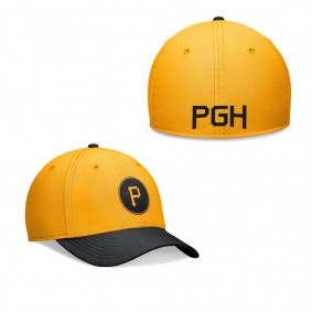 Men's Pittsburgh Pirates Gold Black 2024 City Connect Swoosh Flex Hat