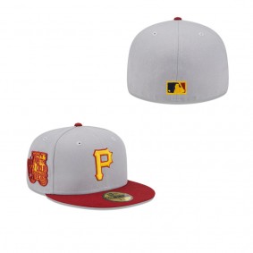 Men's Pittsburgh Pirates Gray Red Navy Undervisor 59FIFTY Fitted Hat