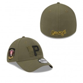 Men's Pittsburgh Pirates Green 2023 Armed Forces Day 39THIRTY Flex Hat