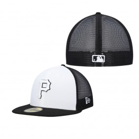 Men's Pittsburgh Pirates White Black 2023 On-Field Batting Practice 59FIFTY Fitted Hat