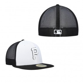 Men's Pittsburgh Pirates White Black 2023 On-Field Batting Practice 59FIFTY Fitted Hat