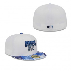 Men's Pittsburgh Pirates White Blue Flamingo 59FIFTY Fitted Hat