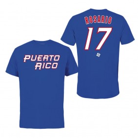 Men's Puerto Rico Baseball Eddie Rosario LEGENDS Royal 2023 World Baseball Classic Name & Number T-Shirt