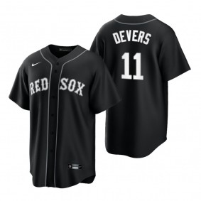 Boston Red Sox Rafael Devers Nike Black White 2021 All Black Fashion Replica Jersey