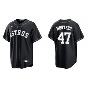 Men's Houston Astros Rafael Montero Black White Replica Official Jersey