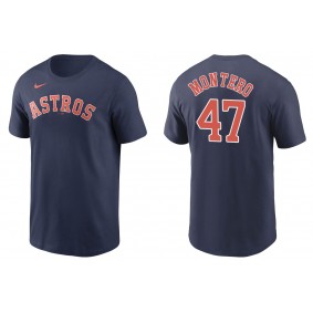 Men's Houston Astros Rafael Montero Navy Name & Number T-Shirt