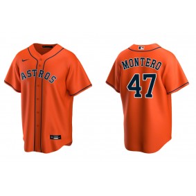 Men's Houston Astros Rafael Montero Orange Replica Alternate Jersey