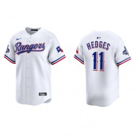Men's Texas Rangers Austin Hedges White 2023 World Series Champions Limited Jersey