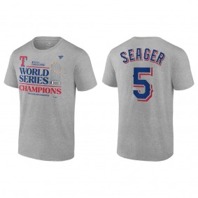 Men's Texas Rangers Corey Seager Gray 2023 World Series Champions T-Shirt