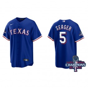 Men's Texas Rangers Corey Seager Royal 2023 World Series Champions Replica Jersey