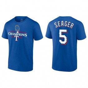 Men's Texas Rangers Corey Seager Royal 2023 World Series Champions T-Shirt