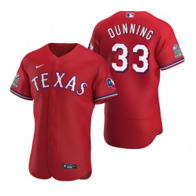 Men's Texas Rangers Dane Dunning Nike Scarlet Authentic Alternate Jersey