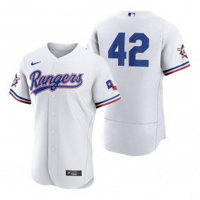 Texas Rangers Jackie Robinson White Authentic Jersey