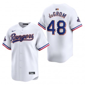 Men's Texas Rangers Jacob deGrom Nike White 2024 Gold Collection Limited Player Jersey