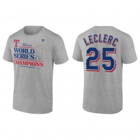 Men's Texas Rangers Jose Leclerc Gray 2023 World Series Champions T-Shirt